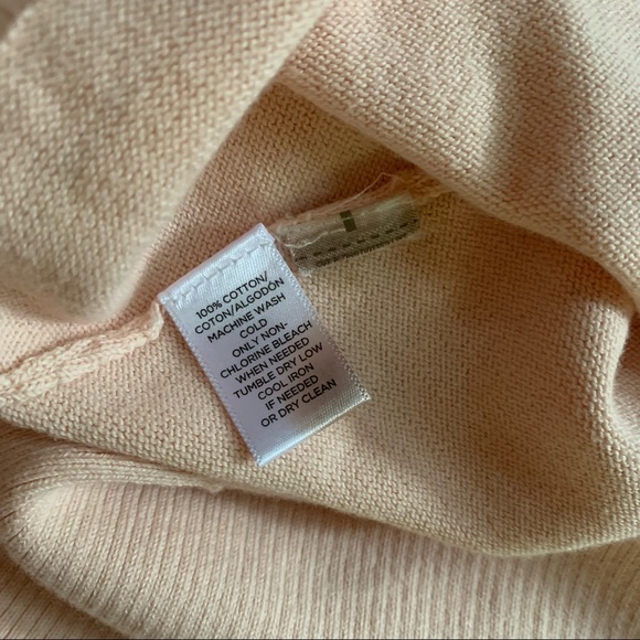 💰CLEARANCE💰 LOFT Ann Taylor blush pink bell sleeve cut out cotton sweater XS - Picture 6 of 8